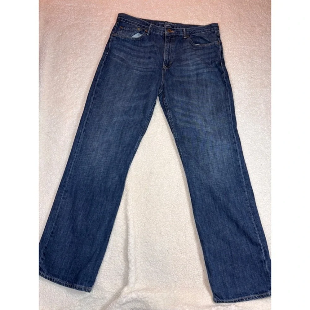 Banana Republic Straight‎ Leg Jeans Mens 36x32 Blue Medium Wash Denim